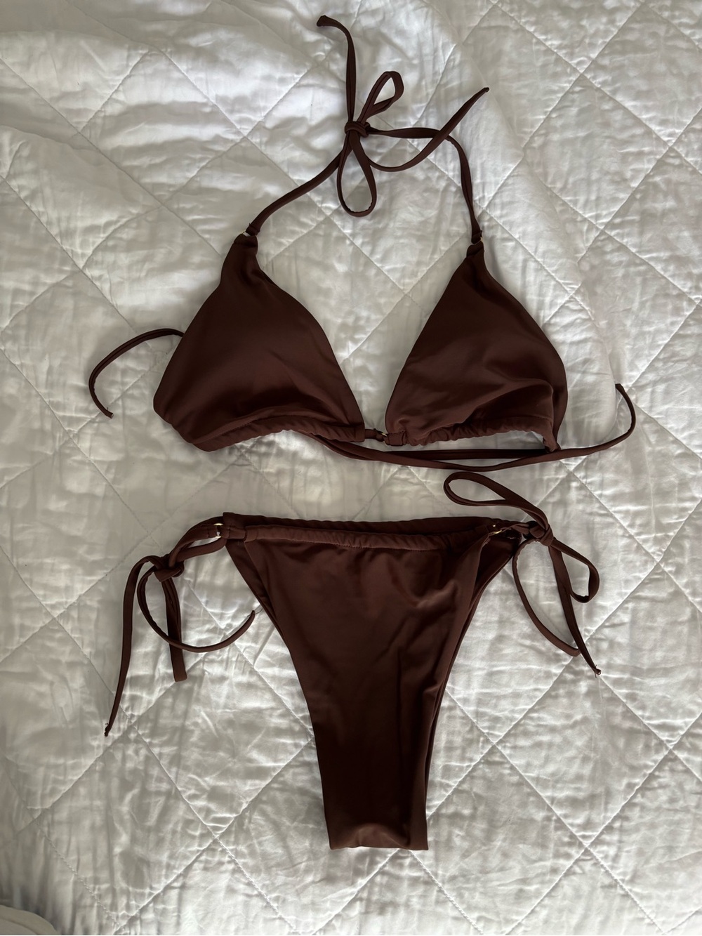 Women’s Brown Tie-Side Bikini Set